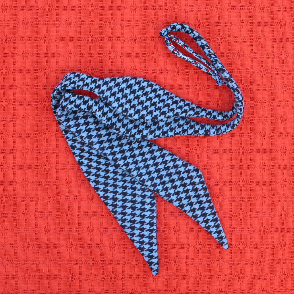 blue houndstooth bow tie