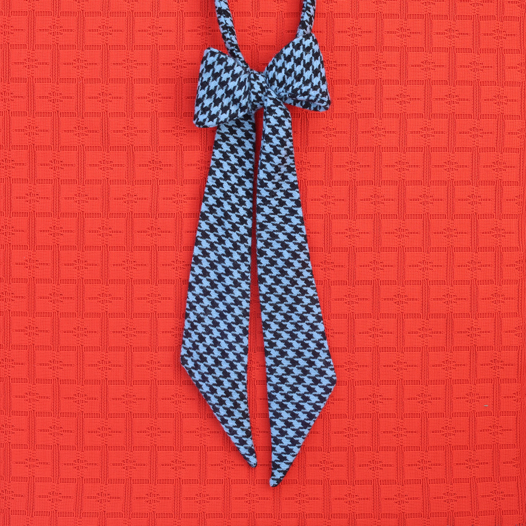 blue houndstooth bow tie