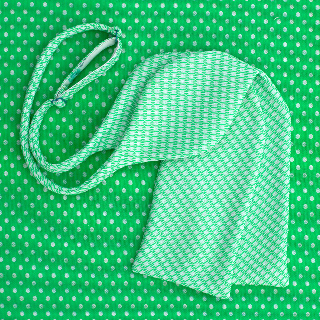 green double knit big bow tie