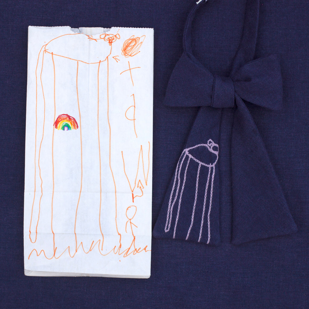 Mother's Day bow tie- custom embroidery in your child's handwriting!
