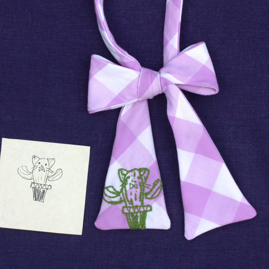 Mother's Day bow tie- custom embroidery in your child's handwriting!