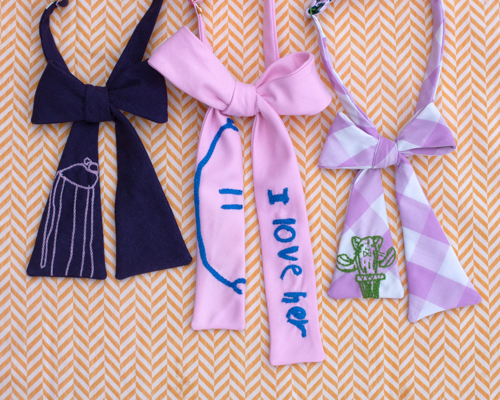 Mother's Day bow tie- custom embroidery in your child's handwriting!