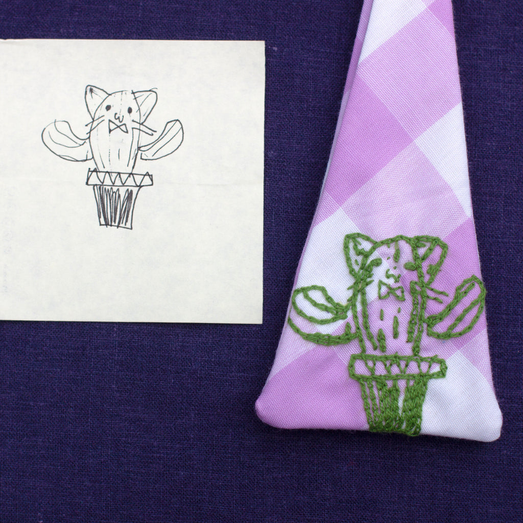 Mother's Day bow tie- custom embroidery in your child's handwriting!