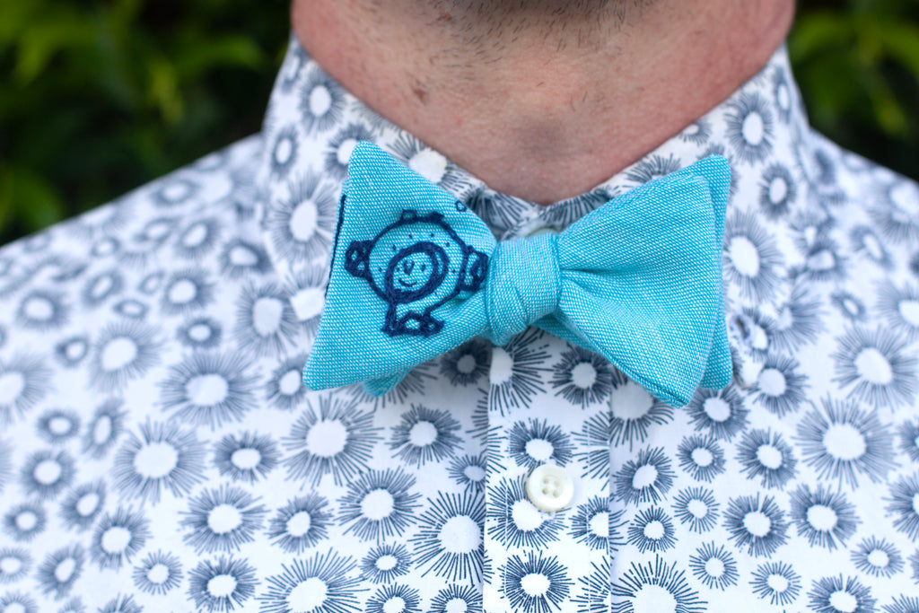 Father's Day bow tie- custom embroidery in your child's handwriting