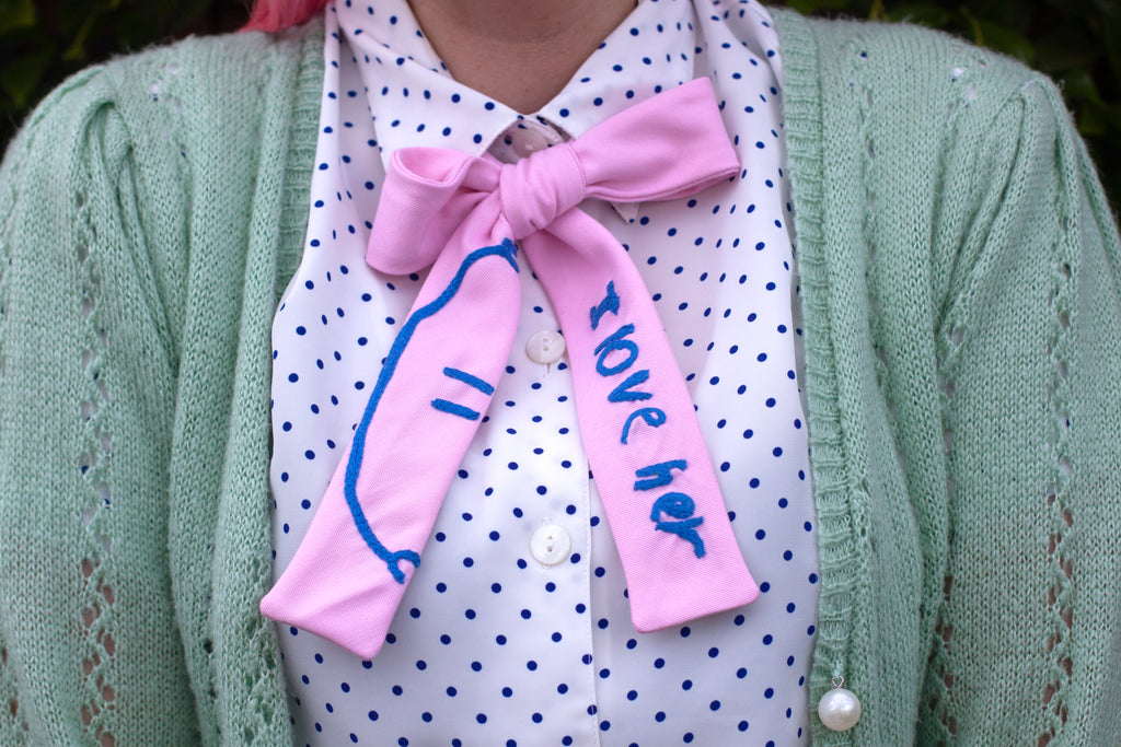 Mother's Day bow tie- custom embroidery in your child's handwriting!