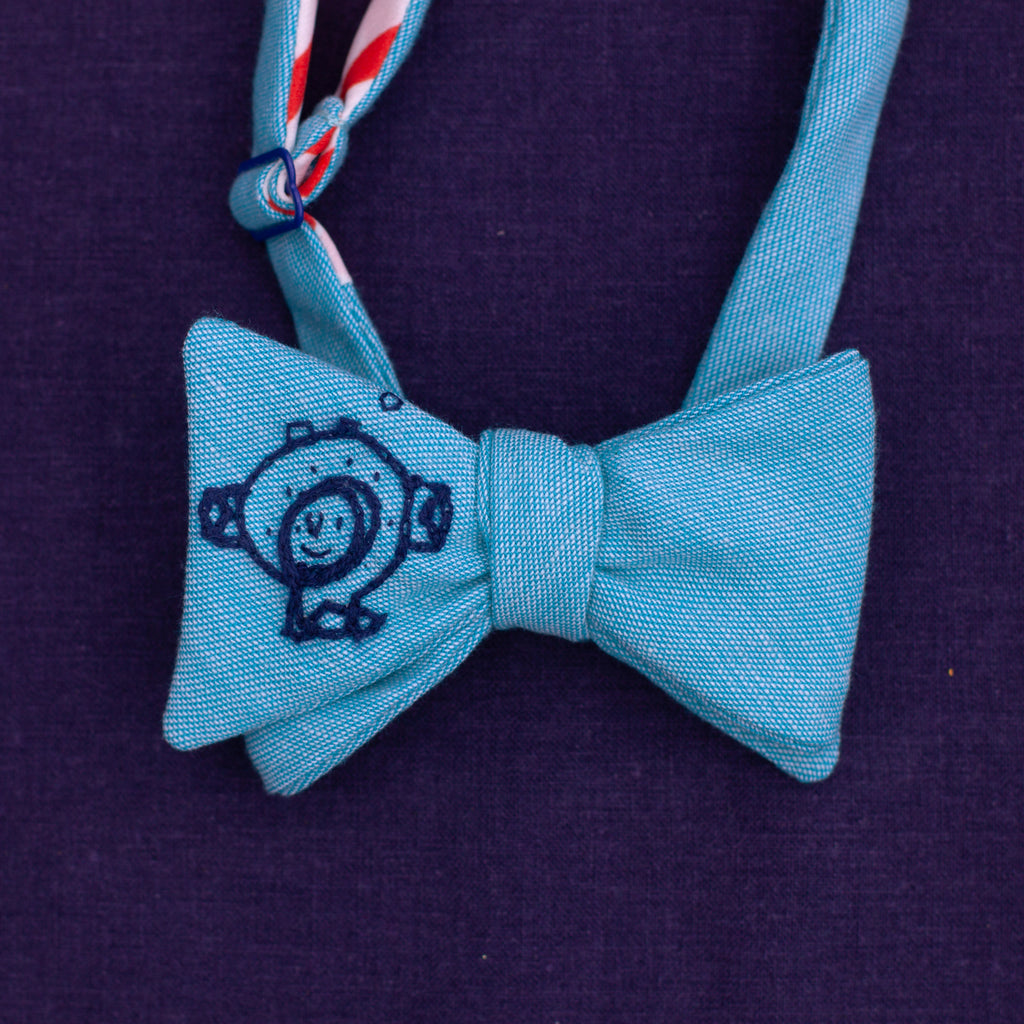 Father's Day bow tie- custom embroidery in your child's handwriting