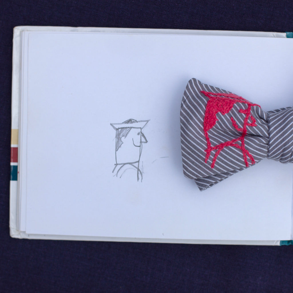 Father's Day bow tie- custom embroidery in your child's handwriting