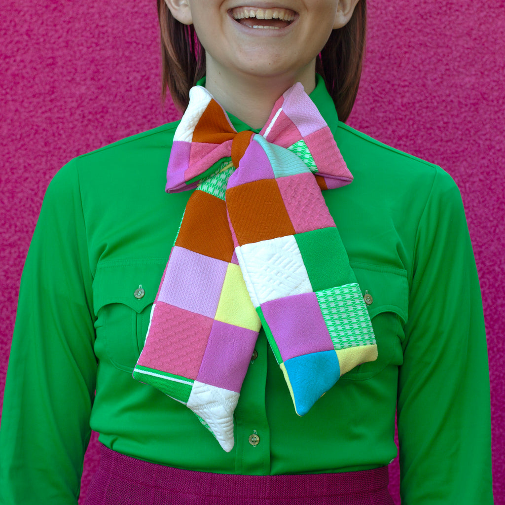 double knit patchwork bow tie