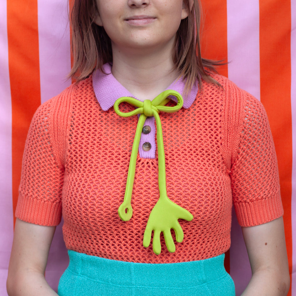 Sticky hand bow tie!