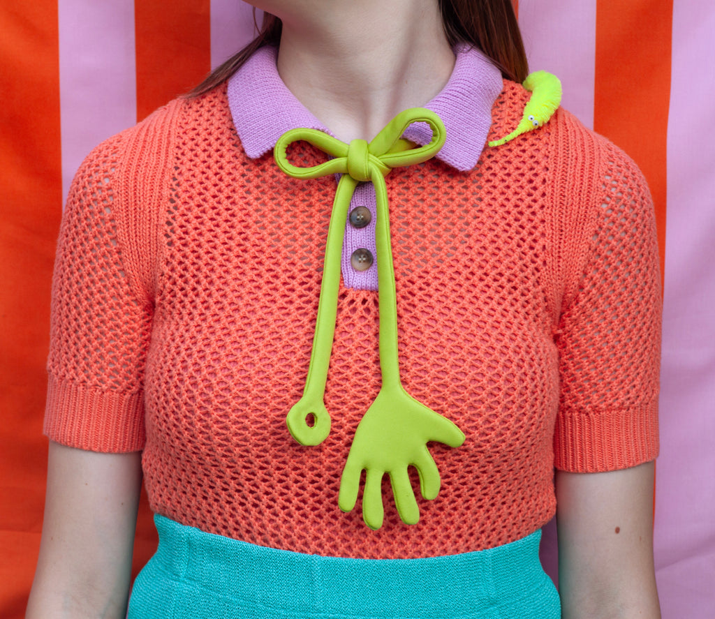Sticky hand bow tie!
