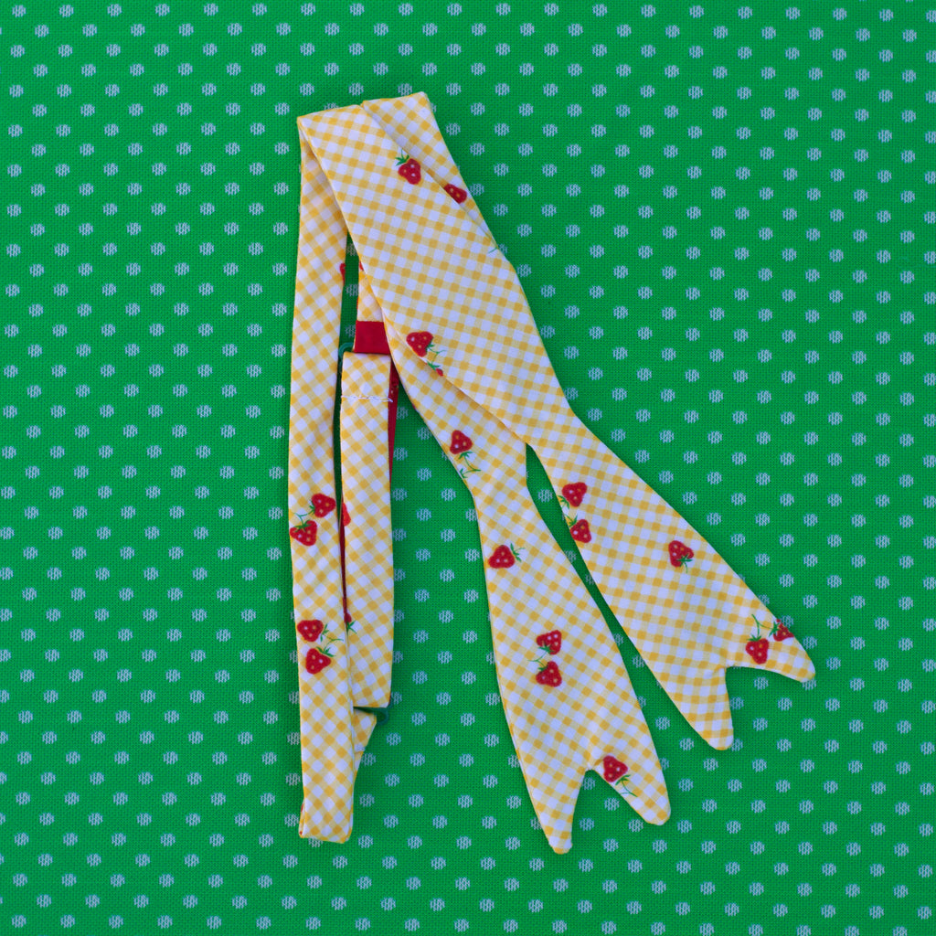 strawberry gingham bow tie