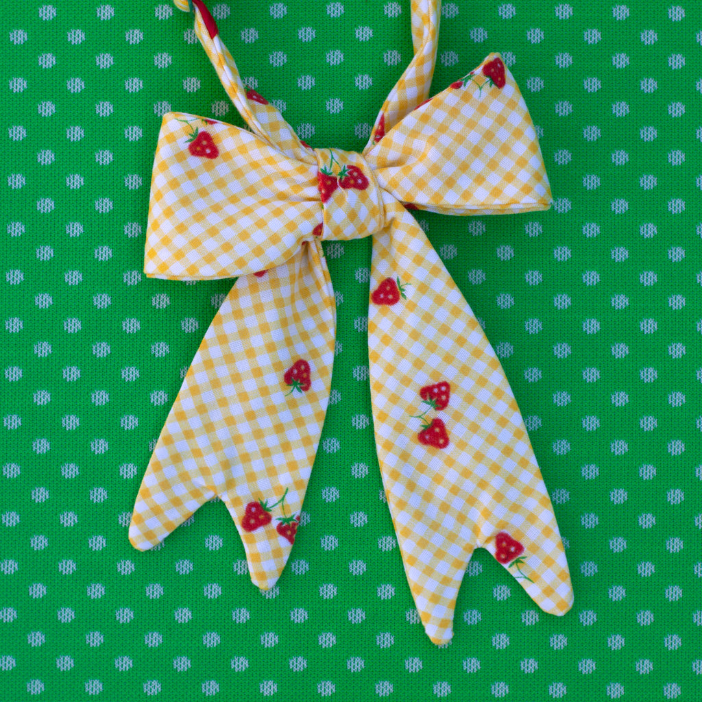 strawberry gingham bow tie
