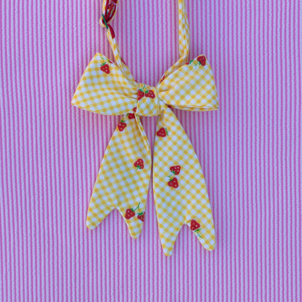 strawberry gingham bow tie