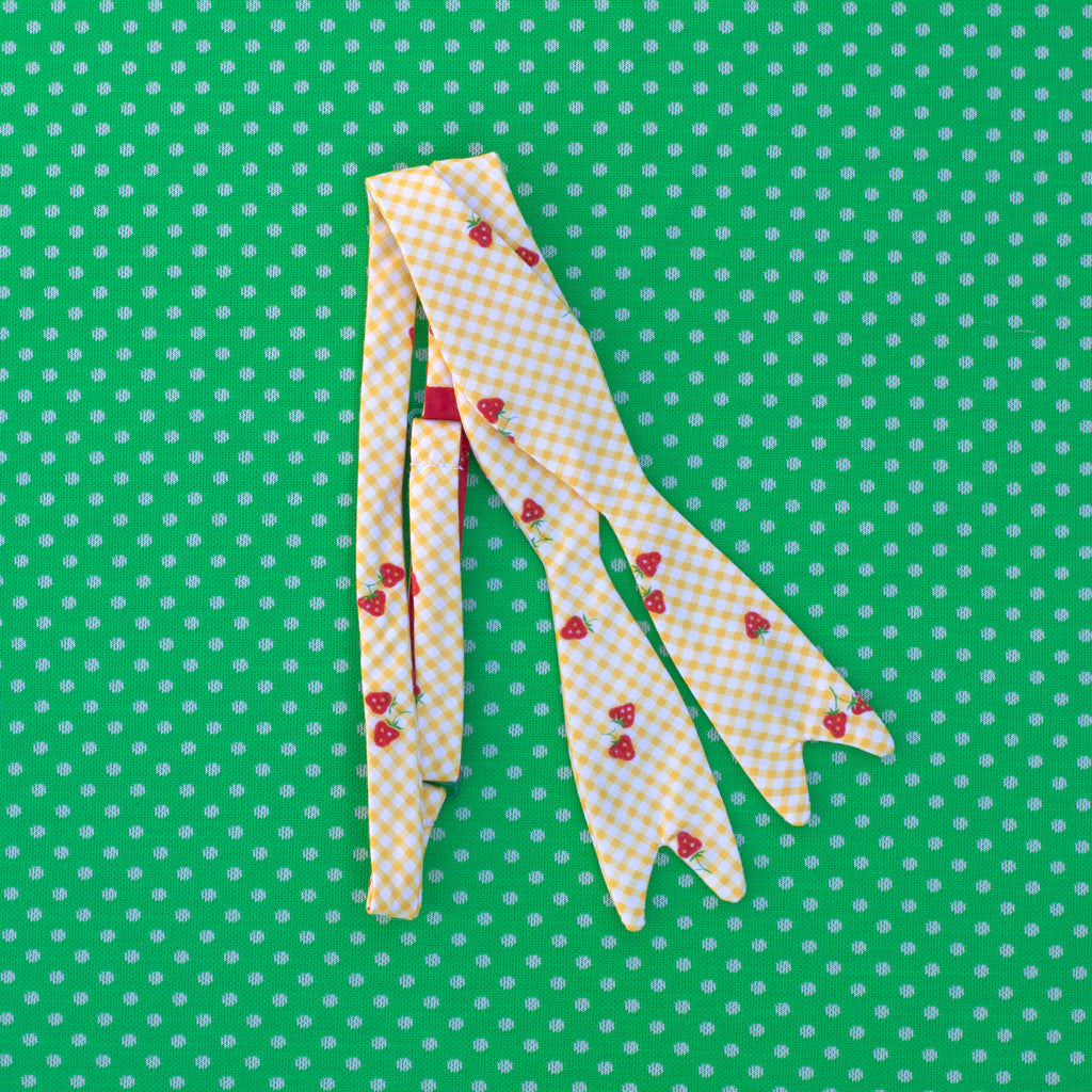 strawberry gingham bow tie