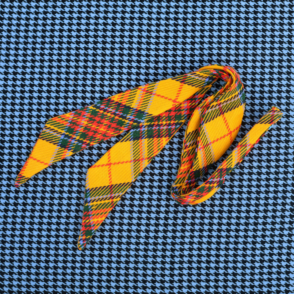 yellow tartan bow tie