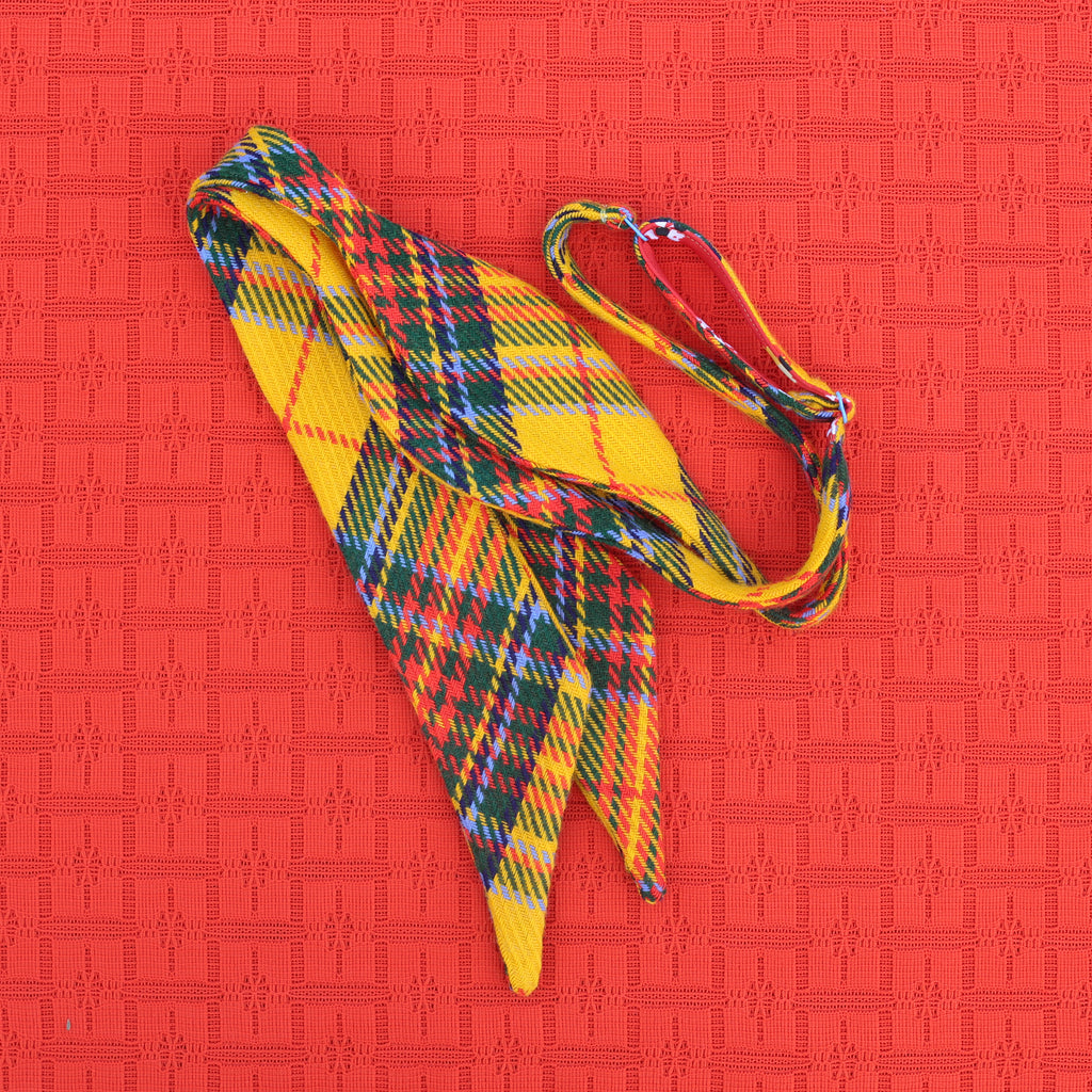 yellow tartan bow tie