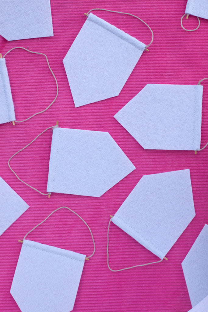 hand cranked chain stitch mini banner