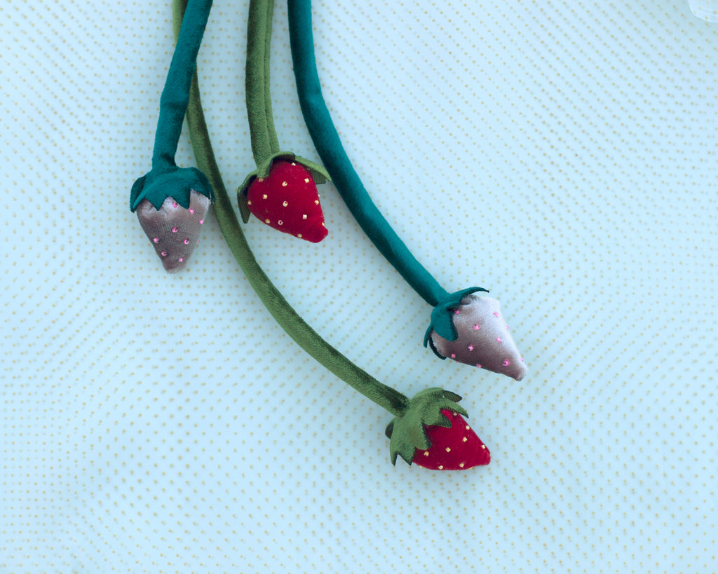 Velvet strawberry bow tie