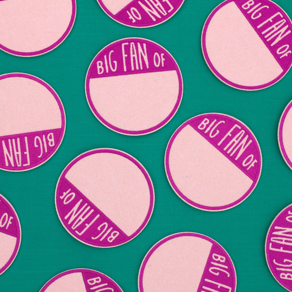 big fan patch,  hand cranked chain stitch!