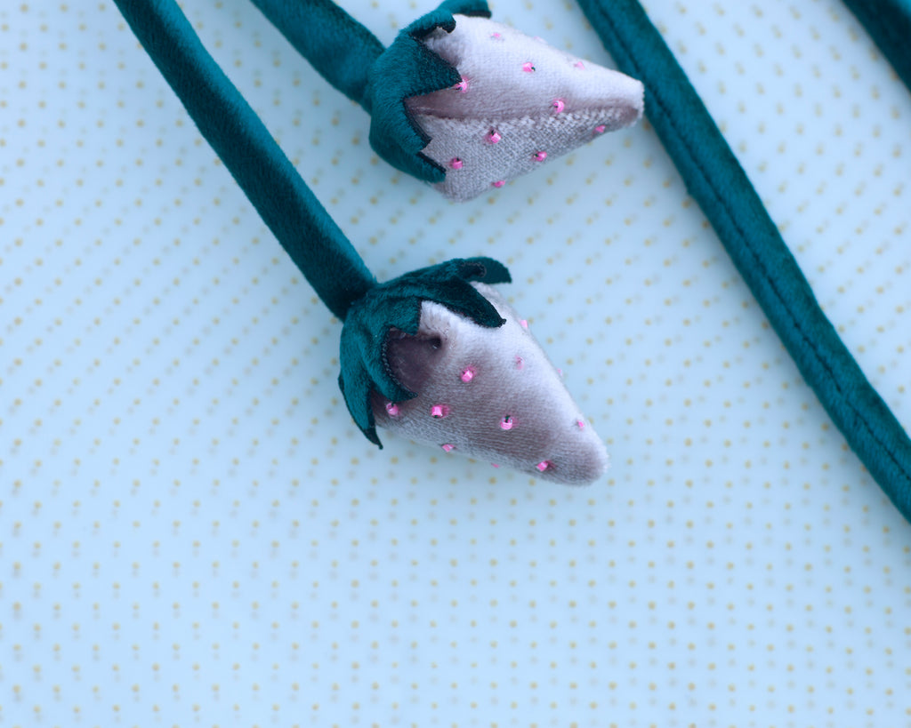Velvet strawberry bow tie