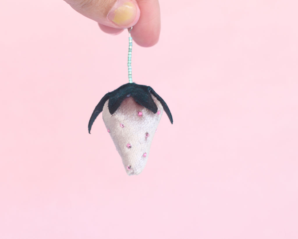 velvet strawberry earrings!