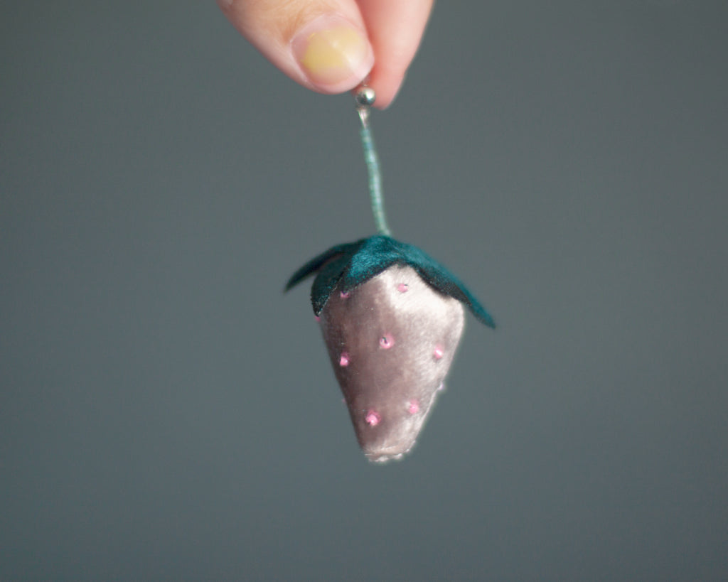 velvet strawberry earrings!