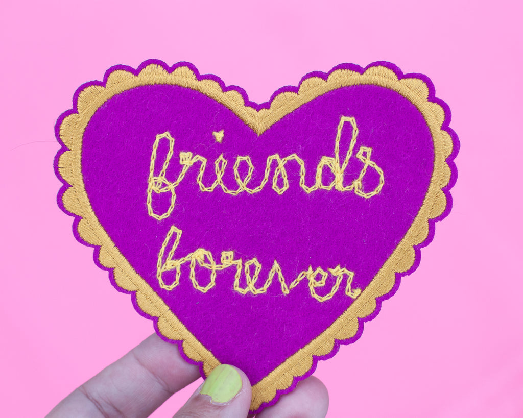 heart patch, hand cranked chain stitch!