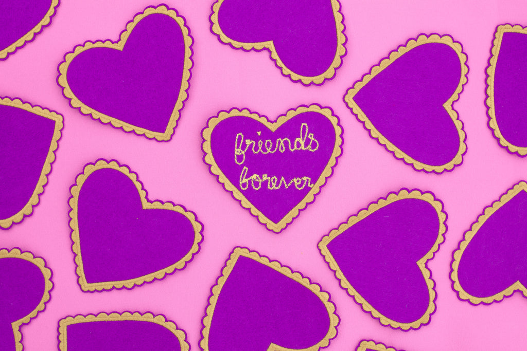 heart patch, hand cranked chain stitch!