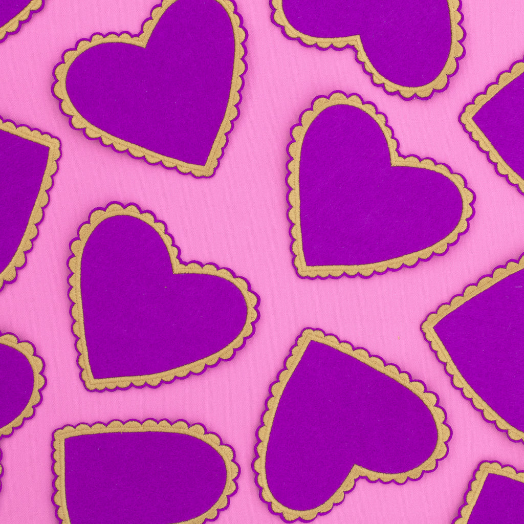 heart patch, hand cranked chain stitch!