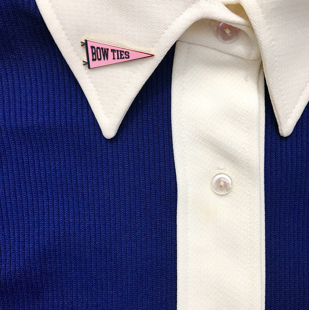 Bow Ties pennant enamel pin!