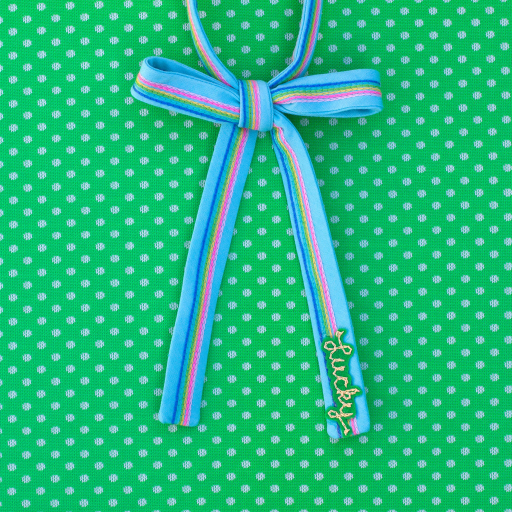 Lucky rainbow bow tie