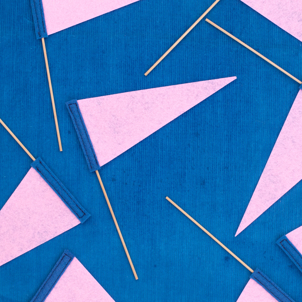 mini pennant, hand cranked chain stitch!