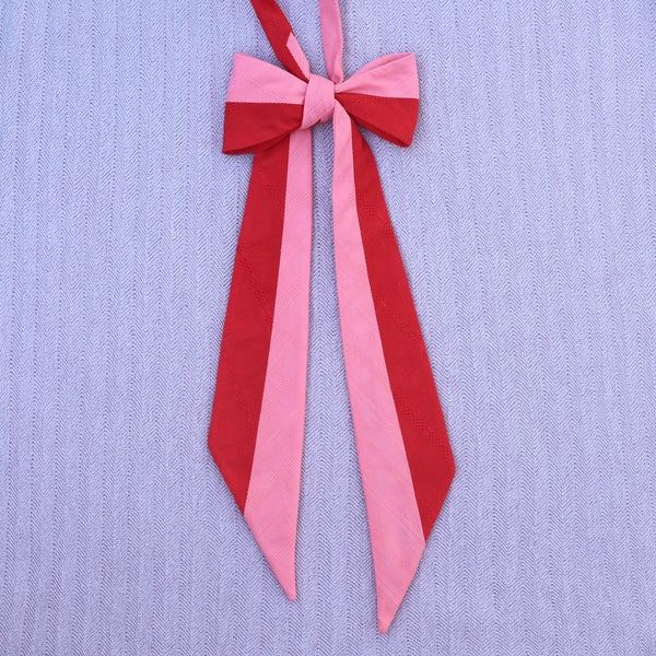 red & pink half & half bow tie