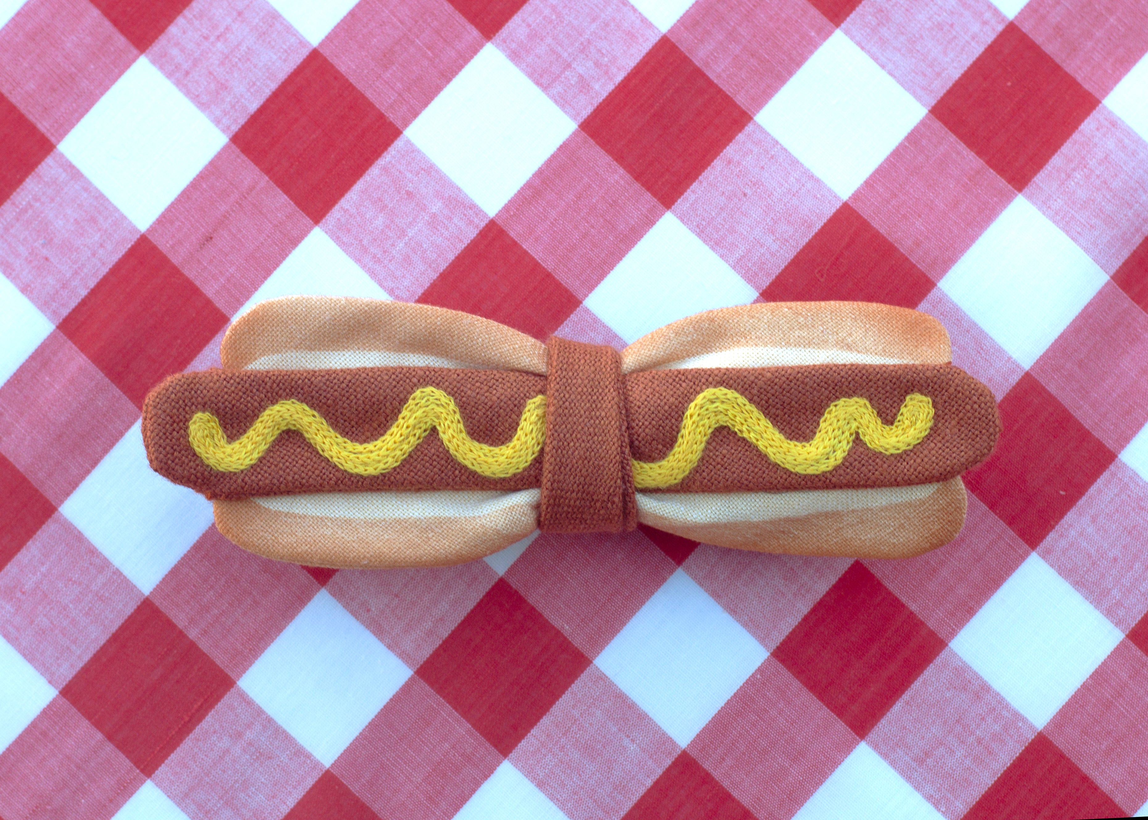 hot dog bow tie!  (classic ballpark)