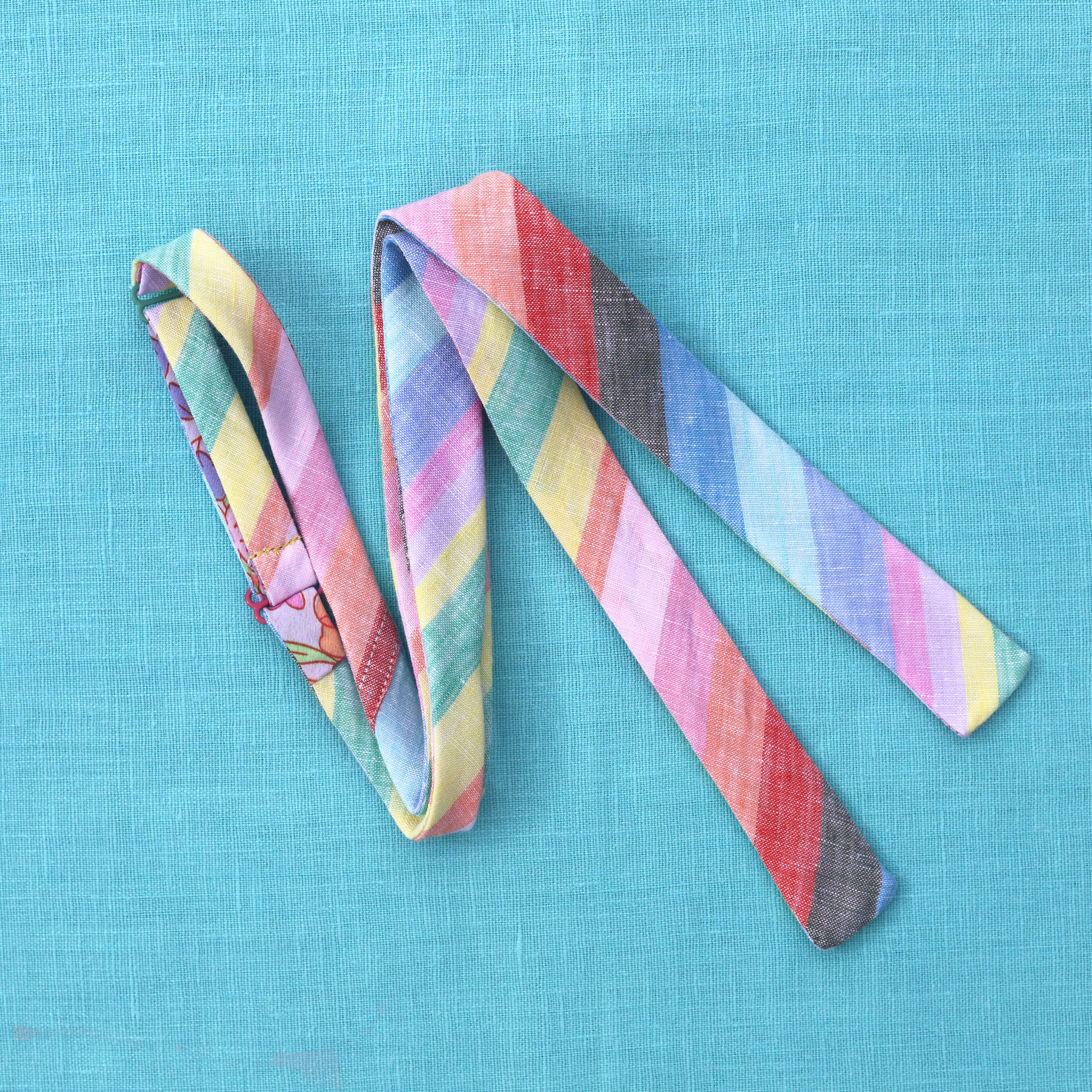 linen rainbow skinny bow tie