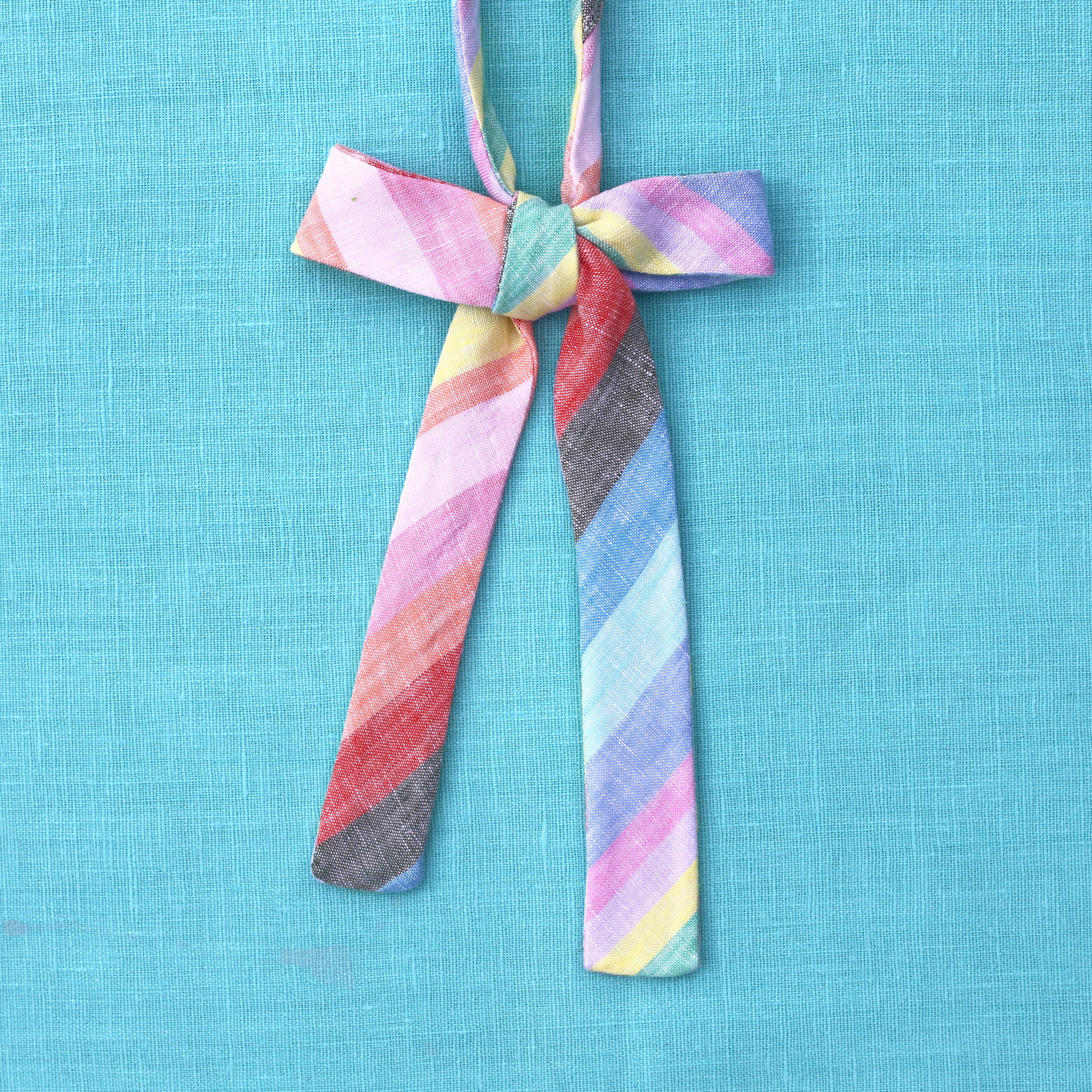 linen rainbow skinny bow tie