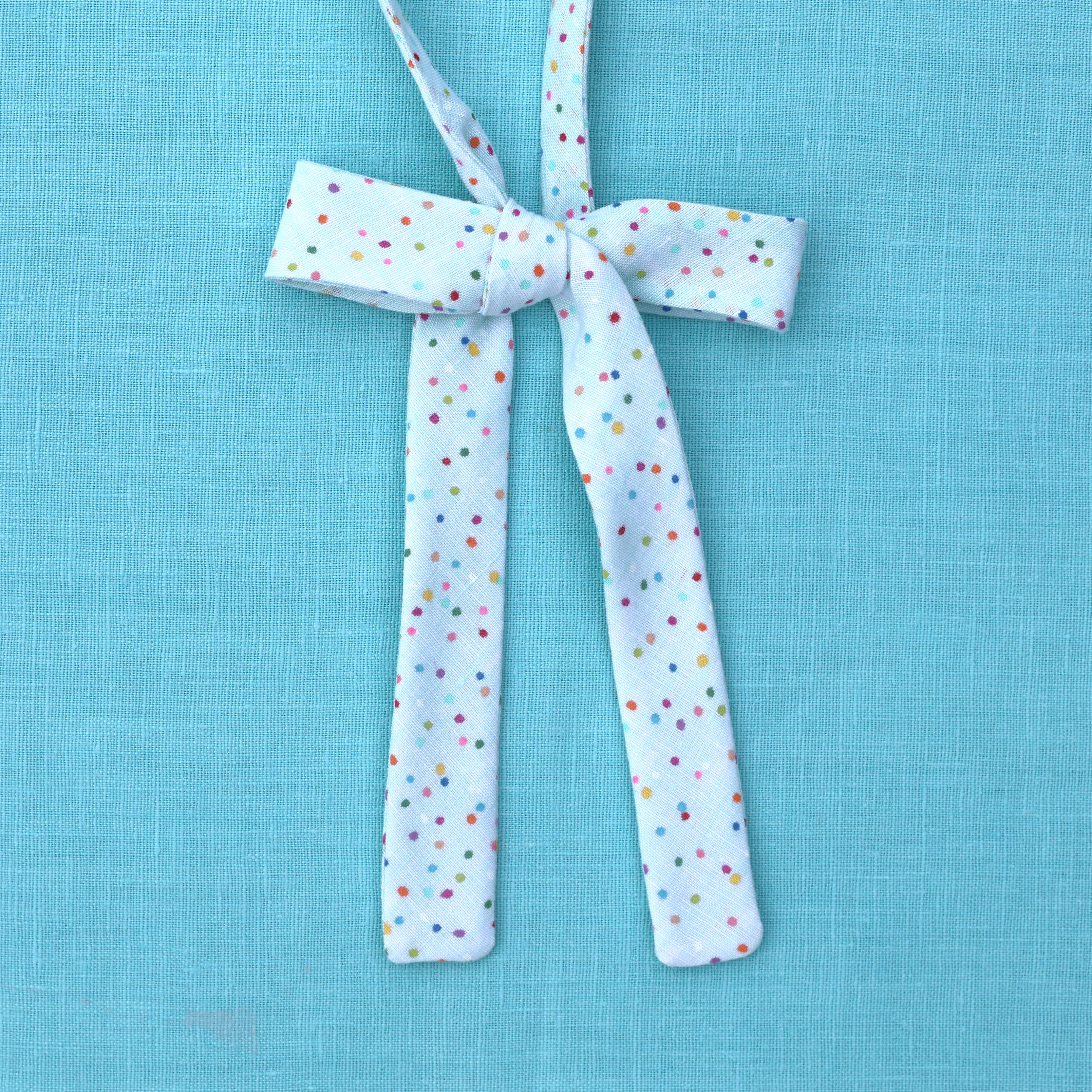 linen minty micro dot bow tie