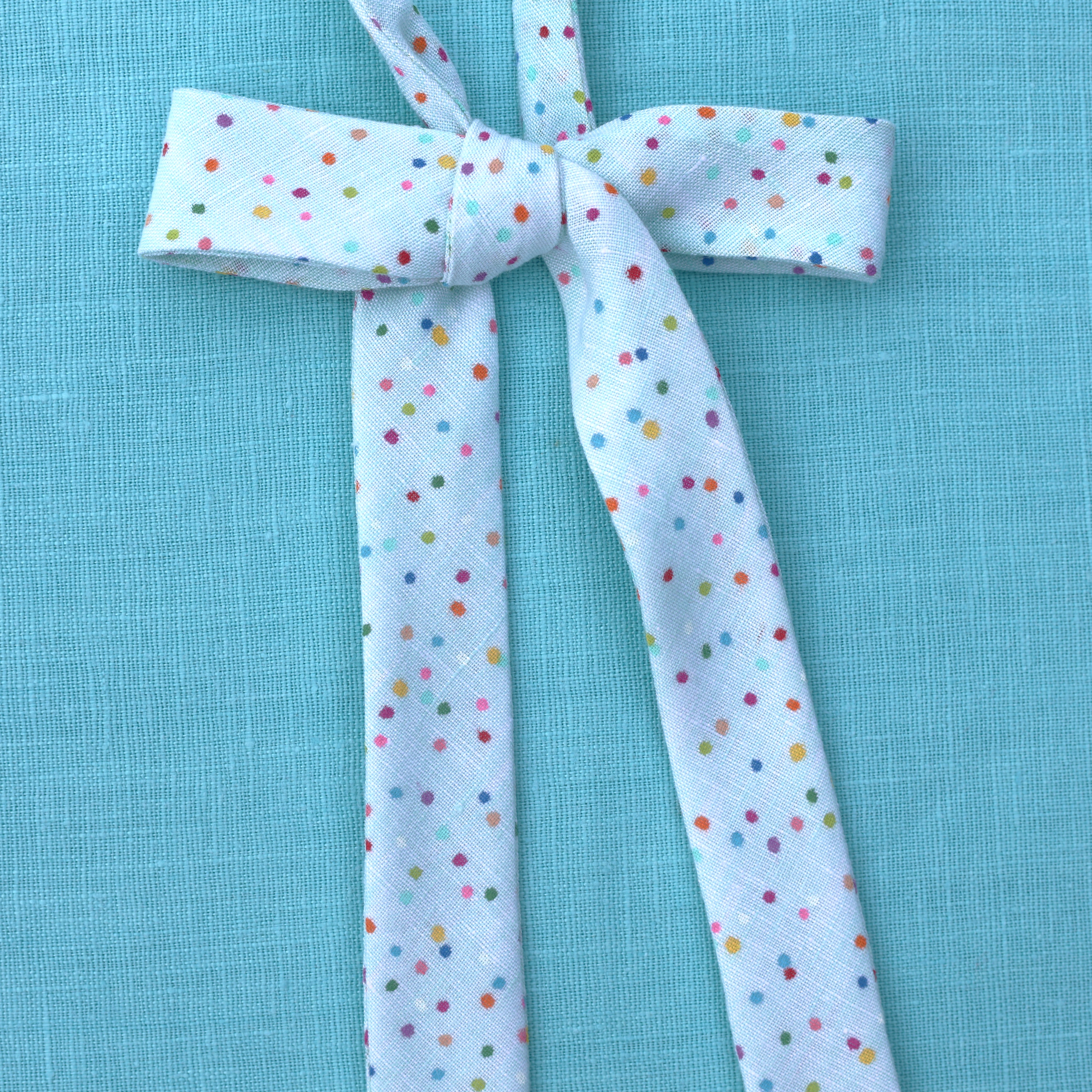 linen minty micro dot bow tie