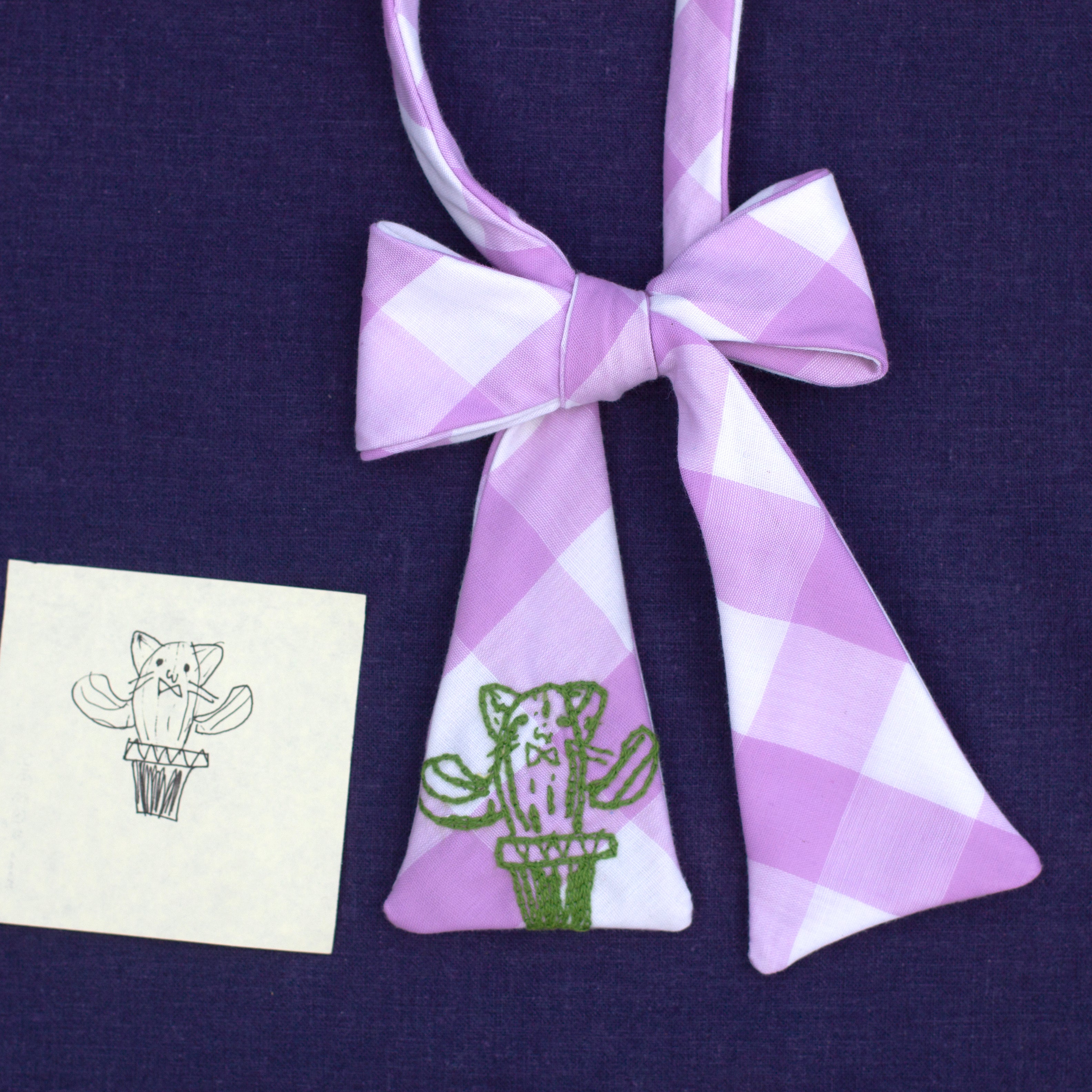 Mother's Day bow tie- custom embroidery in your child's handwriting!