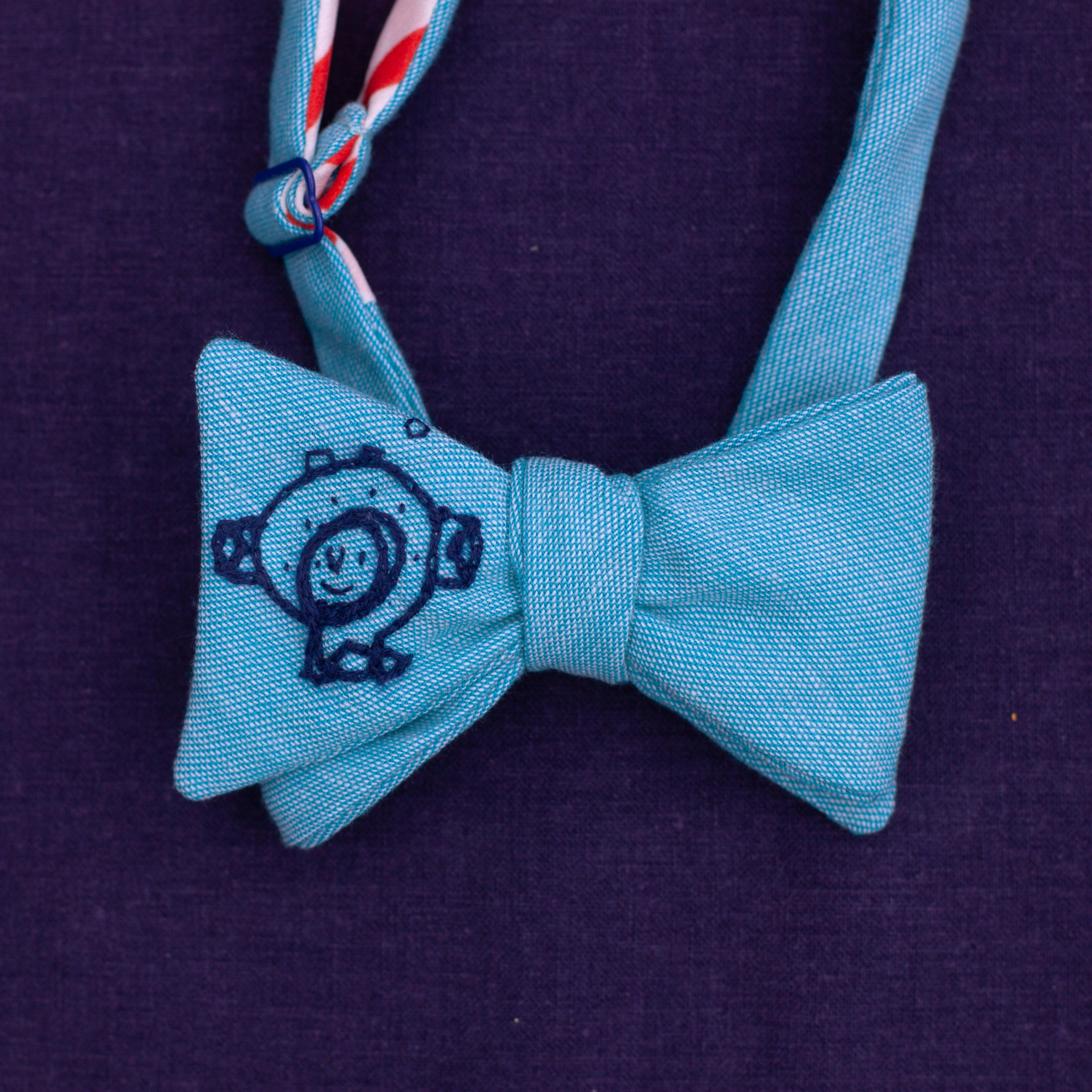 Father's Day bow tie- custom embroidery in your child's handwriting