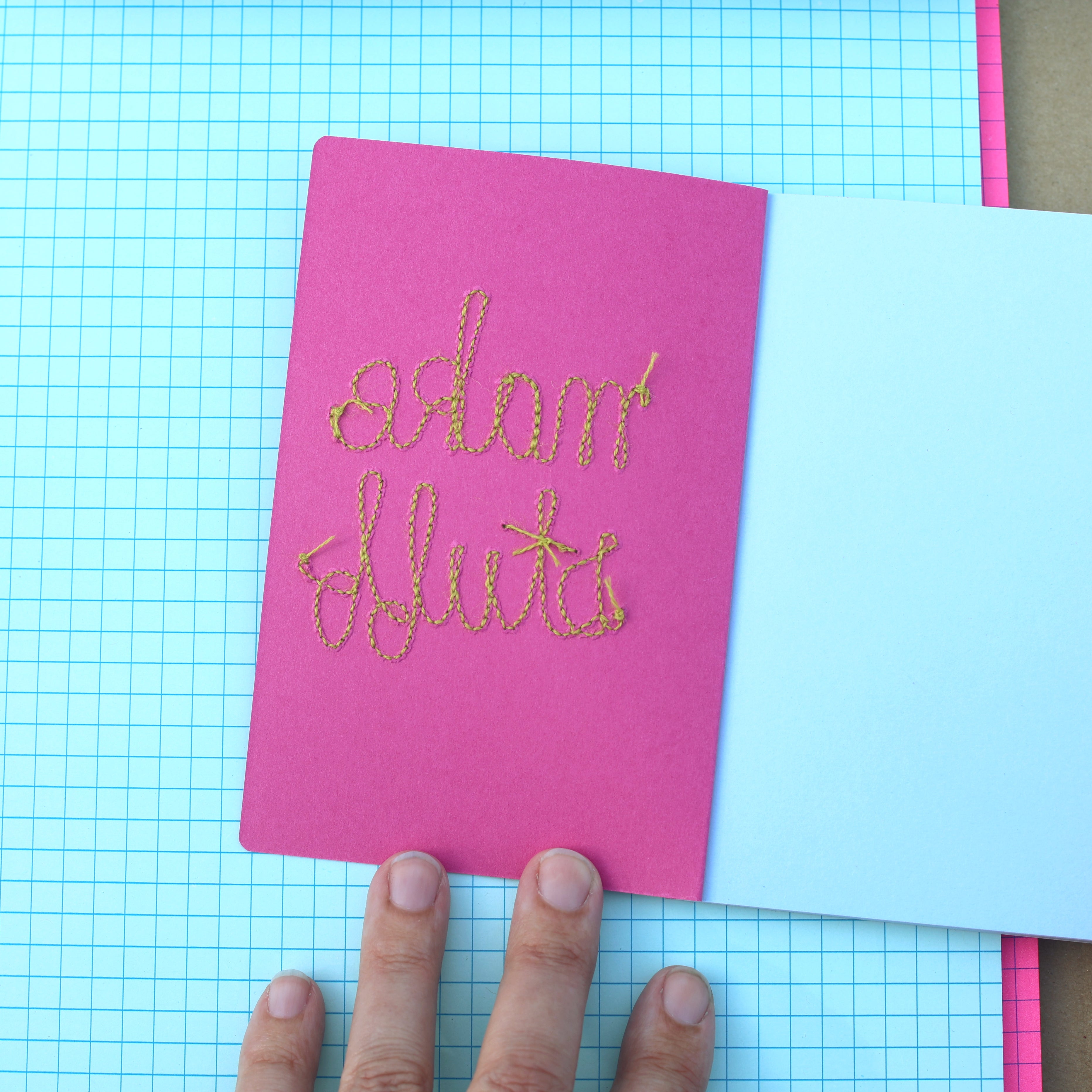 custom chain stitching on an Ugly Book sketchbook