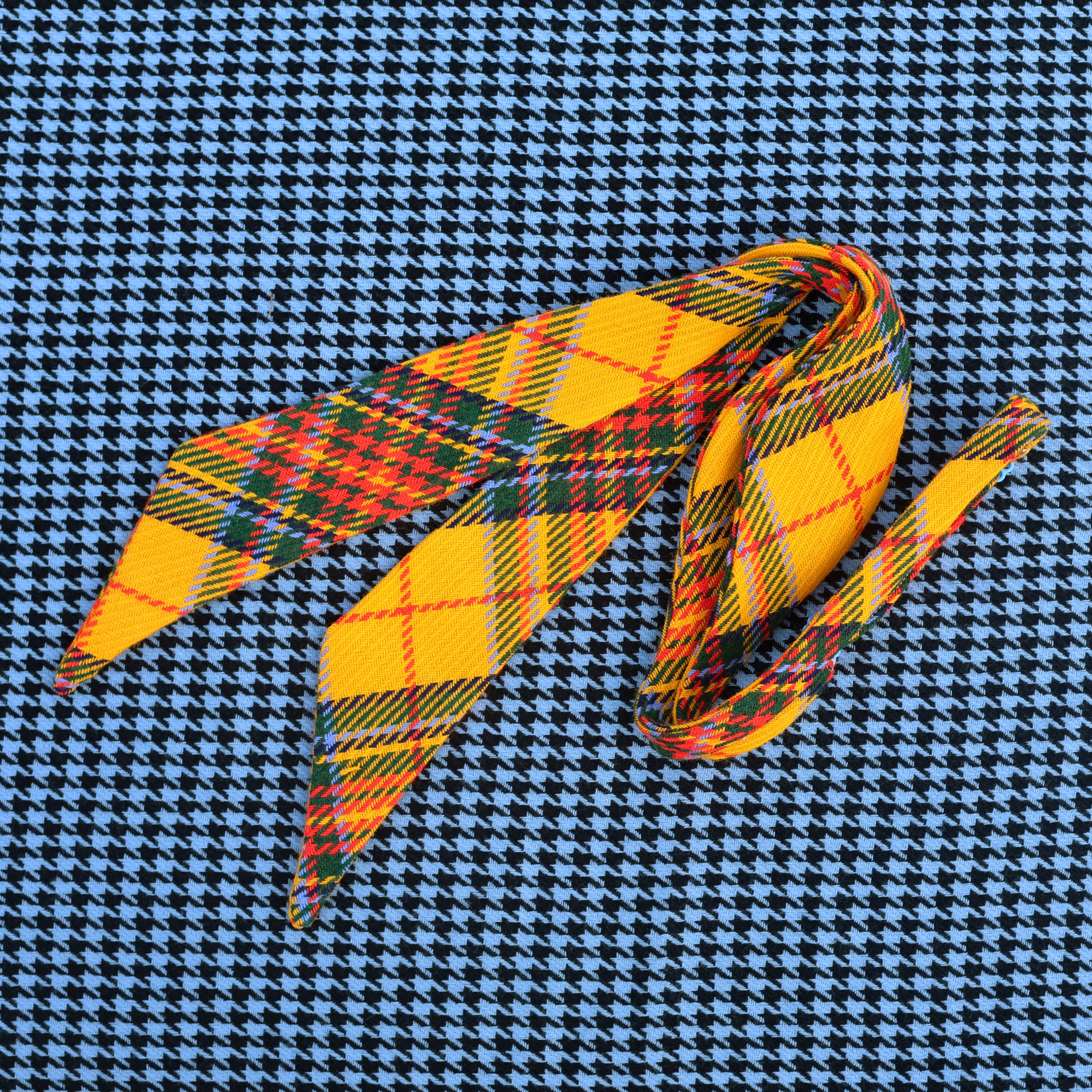 yellow tartan bow tie