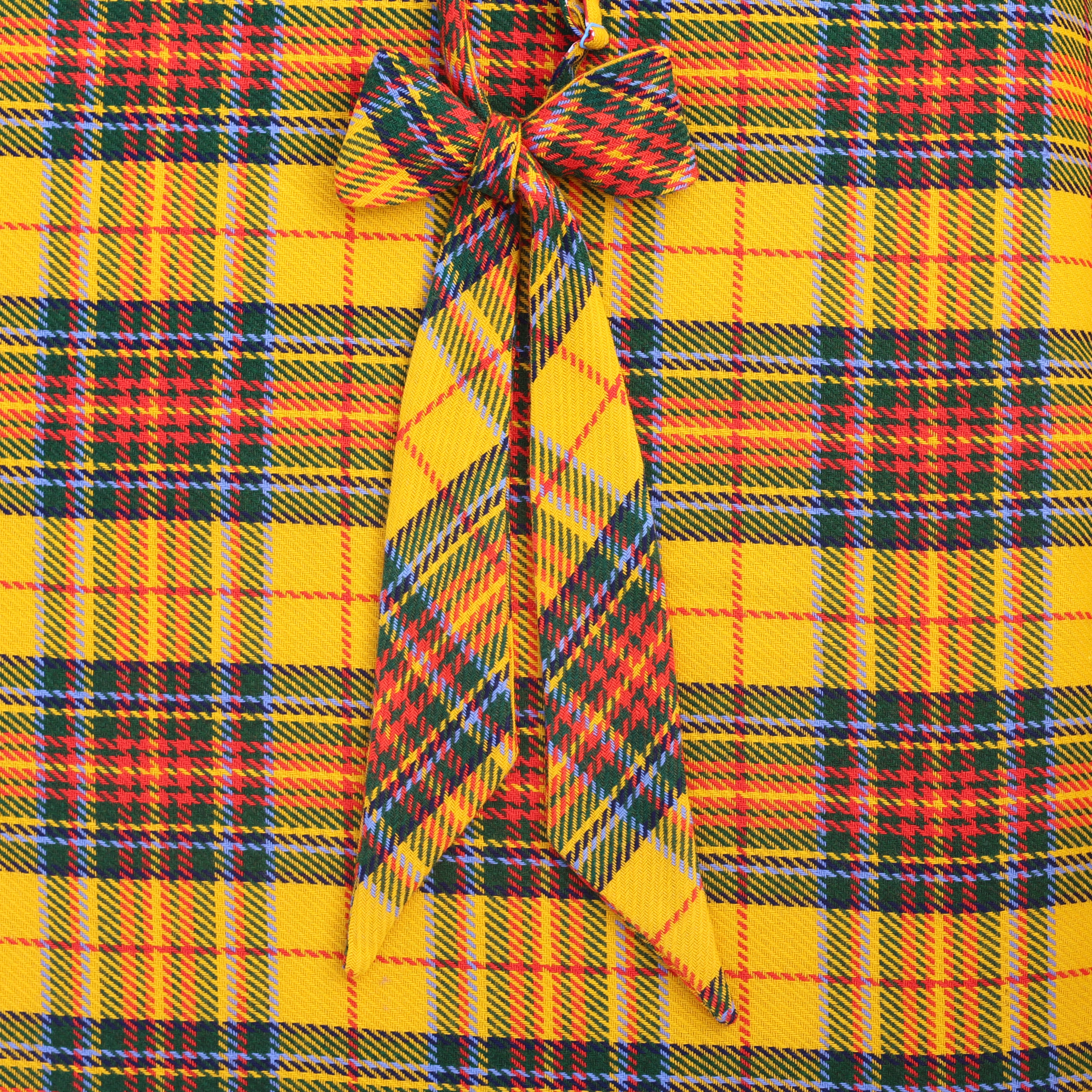 yellow tartan bow tie