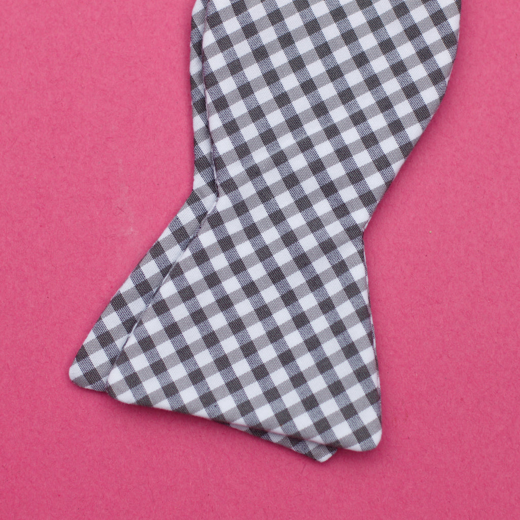 gray gingham bow tie