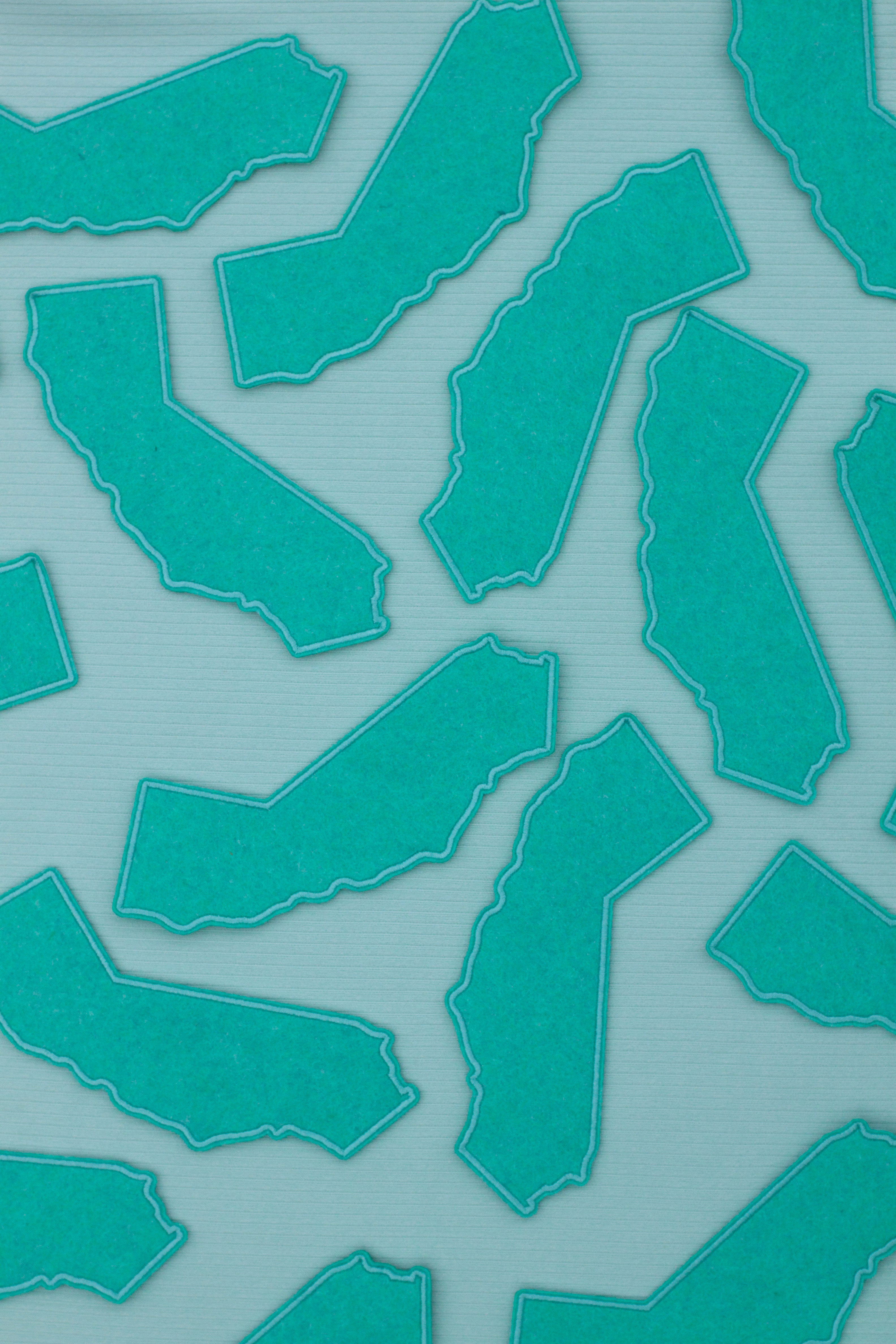 California patch, hand cranked chain stitch!