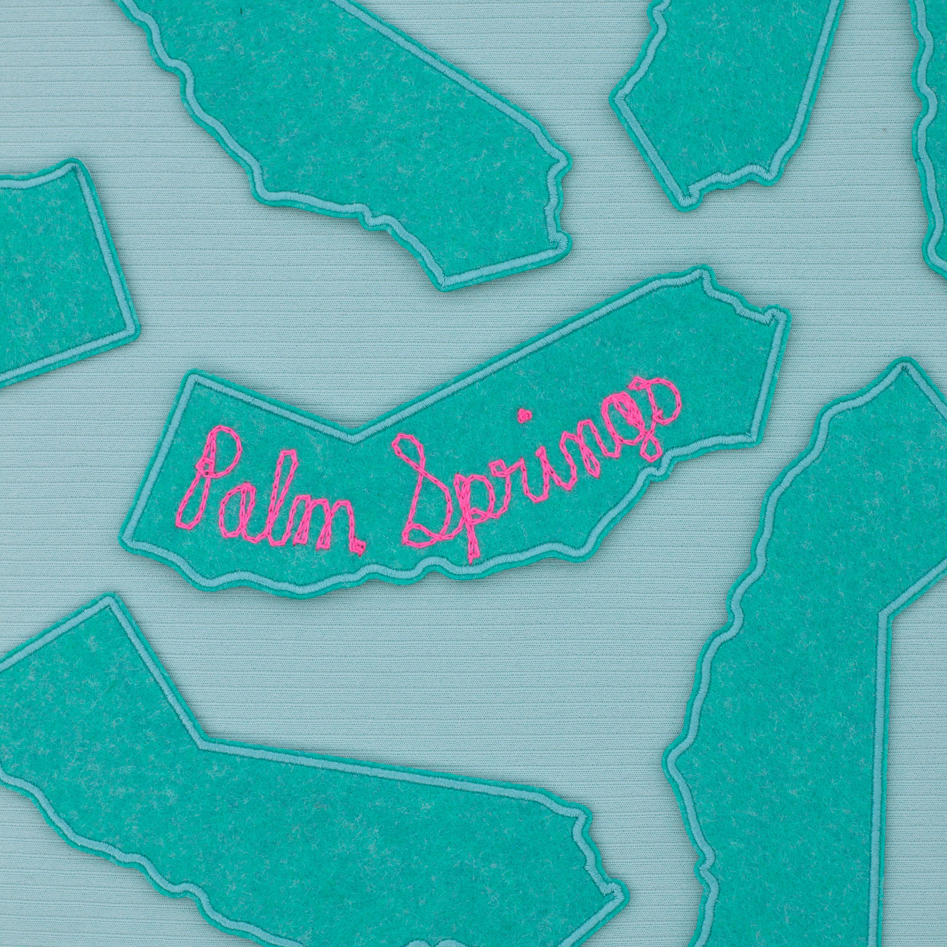 California patch, hand cranked chain stitch!