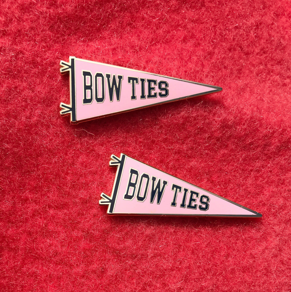 Bow Ties pennant enamel pin!