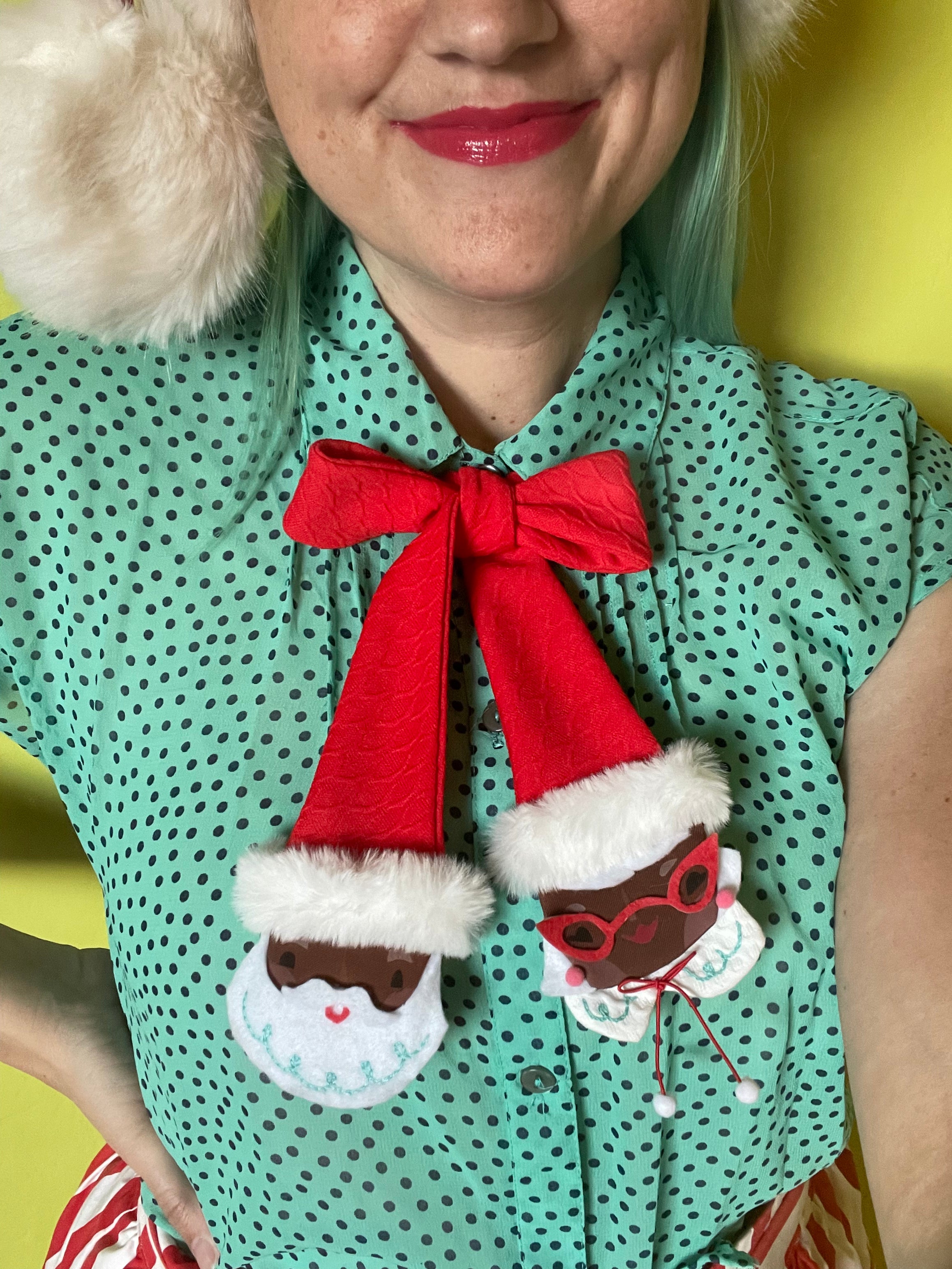 Mr. & Mrs. Claus bow tie- collab with Lisa Penney!