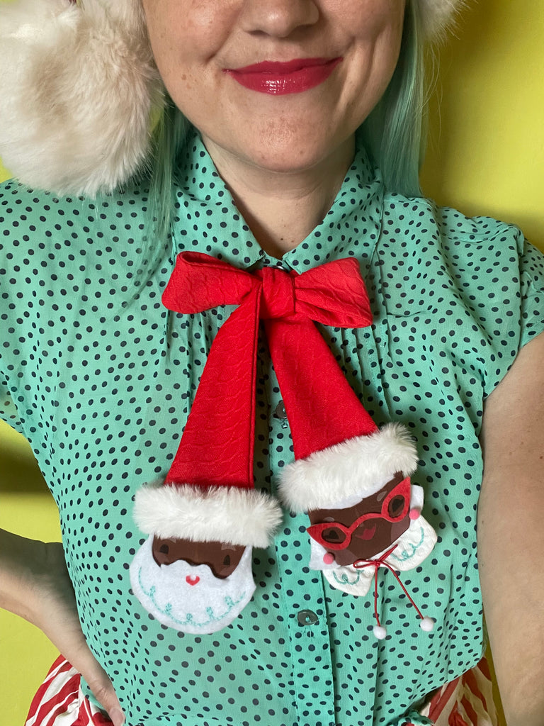 Mr. & Mrs. Claus bow tie- collab with Lisa Penney!